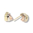9ct Yellow, White And Rose Gold Half Knot Earrings
