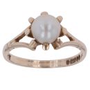 9ct Yellow Gold Pearl Solitaire Ring