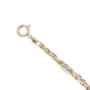 14ct Yellow And White Gold Greek Key And Byzantine Bracelet 8"