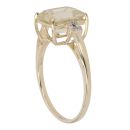 9ct Yellow Gold 0.05ct Diamond And Praseolite Ring