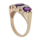 9ct Yellow Gold Cubic Zirconia and Amethyst Fancy Ring