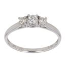 9ct White Gold 0.33ct Brilliant Cut Diamond Trilogy Ring