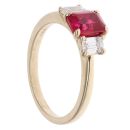 9ct Yellow Gold 0.50ct Lab Grown Diamond And Created Ruby Ring