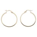 14ct Yellow Gold Patterned Hoop Earrings