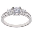 Silver Cubic Zirconia Three Stone Ring By Icesia