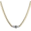 14ct Yellow Gold Monaco Classic Plain Pave Lock Curb Chain 20"