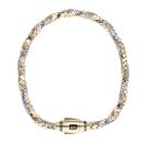 14ct Yellow And White Gold Monaco Spin Plain Lock Twist Bracelet 8"