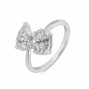9ct White Gold 2.00ct Mixed Shape ‘Me And You’ Lab Grown Diamond Ring (Oval And Pear Cuts)
