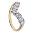 18ct Yellow Gold 1.00ct Brilliant Cut Diamond Wishbone Ring