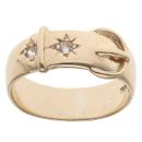 9ct Yellow Gold Cubic Zirconia Buckle Ring