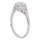 Platinum 0.85ct Brilliant And Baguette Cut Diamond Solitaire Ring
