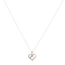 9ct Yellow Gold 0.05ct Diamond Heart Pendant and Chain 18"