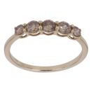 9ct Yellow Gold 0.50ct Round Brilliant Cut Tinted Diamond Five Stone Ring