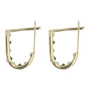 14ct Yellow Gold Children's Green And Colourless Cubic Zirconia Earrings