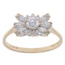 9ct Yellow Gold Cubic Zirconia Cluster Ring