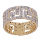 18ct Yellow Gold Cubic Zirconia Greek Key Fancy Ring
