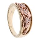 9ct Yellow and Rose Gold 0.05ct Diamond Vine Of Life Clogau Ring
