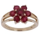 14ct Yellow Gold Ruby Cluster Ring