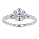 Silver Cubic Zirconia Single Stone Ring by Icesia