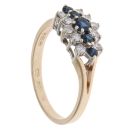 9ct Yellow Gold Cubic Zirconia and Sapphire Cluster Ring