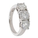 18ct White Gold Diamond 3.50ct Trilogy Ring