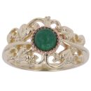 9ct Yellow Gold Green Gemstone Clogau Ring