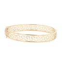 9ct Yellow Gold Greek Key Hinged Bangle