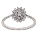 9ct White Gold 0.22ct Brilliant Cut Diamond Cluster Ring