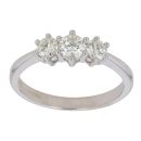 18ct White Gold 0.75ct Brilliant Cut Diamond Trilogy Ring