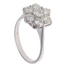 18ct White Gold 1.50ct Brilliant Cut Diamond Cluster Ring