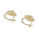 14ct Yellow Gold Cubic Zirconia Cluster Stone Set Earrings