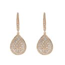 18ct Rose Gold 0.58ct Brilliant Cut Diamond Cluster Drop Earrings