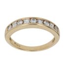 18ct Yellow Gold 0.55ct Brilliant and Princess Cut Diamond Half Eternity Ring
