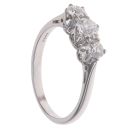 18ct White Gold 0.75ct Brilliant Cut Diamond Trilogy Ring