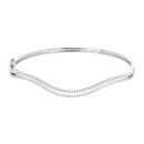 Silver Cubic Zirconia Duo Wave Bangle by Icesia