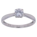 9ct White Gold Cubic Zirconia Single Stone Ring