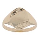 9ct Yellow Gold Patterned Edge Signet Ring