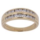 18ct Yellow Gold 0.50ct Brilliant Cut Diamond Two Row Fancy Ring