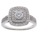 18ct White Gold 1.03ct Brilliant Cut Diamond Cluster Ring