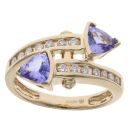 14ct Yellow Gold 0.20ct Diamond And Tanzanite Ring