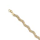 22ct Yellow and White Gold Leaves Bracelet 7.5"