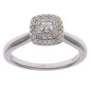 9ct White Gold 0.19ct Brilliant Cut Diamond Cluster Ring