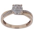 9ct Yellow Gold 0.20ct Brilliant Cut Diamond Cluster Ring