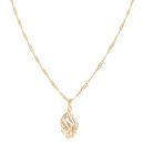 18ct Yellow Gold Fancy Leaf Pendant and Chain 16"