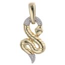 14ct Yellow Gold Monaco Cubic Zirconia Snake Pendant
