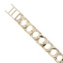 9ct Yellow Gold Square Patterned Curb Bracelet 8"