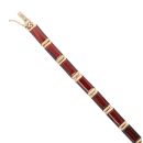 14ct Yellow Gold Garnet Bracelet 7.5"