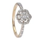 9ct Yellow Gold 0.45ct Diamond Cluster Ring by Anya Belle