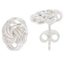 Silver Knot Stud Earrings
