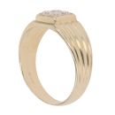 14ct Yellow Gold Cubic Zirconia Patterned Signet Ring
